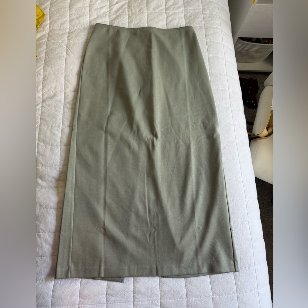 Like New Everlane Green Maxi Pencil Skirt with Slit